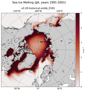 JJA JJA Climatology Map of Northern-Hemisphere Sea Ice Melting