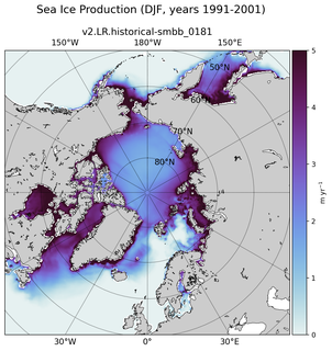 DJF DJF Climatology Map of Northern-Hemisphere Sea Ice Production
