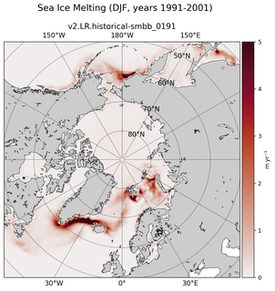 DJF DJF Climatology Map of Northern-Hemisphere Sea Ice Melting