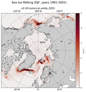 DJF DJF Climatology Map of Northern-Hemisphere Sea Ice Melting