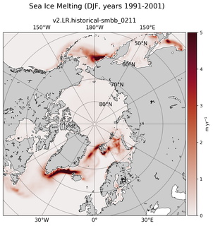 DJF DJF Climatology Map of Northern-Hemisphere Sea Ice Melting