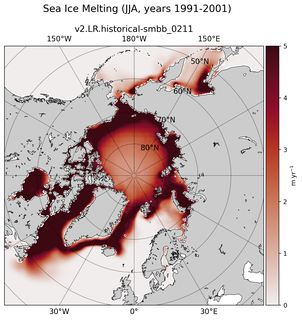 JJA JJA Climatology Map of Northern-Hemisphere Sea Ice Melting