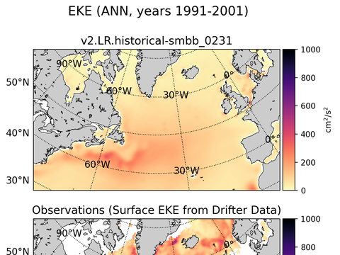 Subpolar North Atlantic Eddy Kinetic Energy
