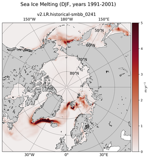 DJF DJF Climatology Map of Northern-Hemisphere Sea Ice Melting