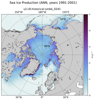 ANN ANN Climatology Map of Northern-Hemisphere Sea Ice Production