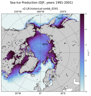 DJF DJF Climatology Map of Northern-Hemisphere Sea Ice Production