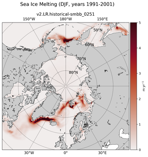 DJF DJF Climatology Map of Northern-Hemisphere Sea Ice Melting