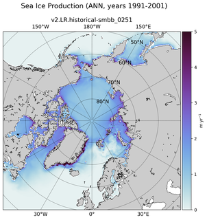 ANN ANN Climatology Map of Northern-Hemisphere Sea Ice Production