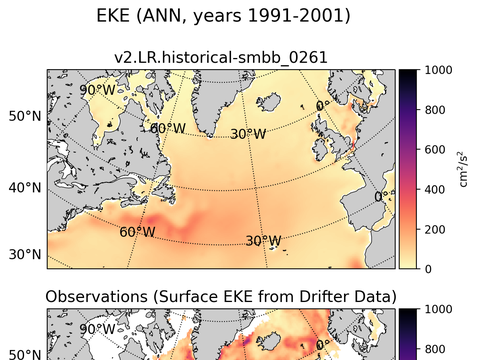 Subpolar North Atlantic Eddy Kinetic Energy