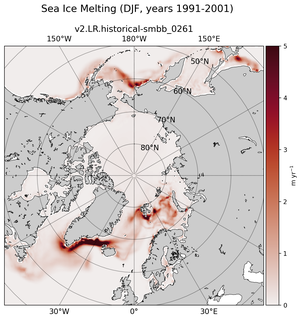 DJF DJF Climatology Map of Northern-Hemisphere Sea Ice Melting
