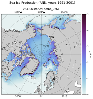 ANN ANN Climatology Map of Northern-Hemisphere Sea Ice Production