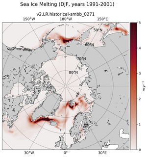 DJF DJF Climatology Map of Northern-Hemisphere Sea Ice Melting