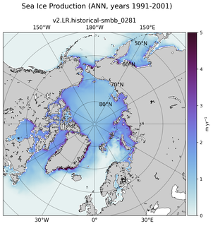 ANN ANN Climatology Map of Northern-Hemisphere Sea Ice Production