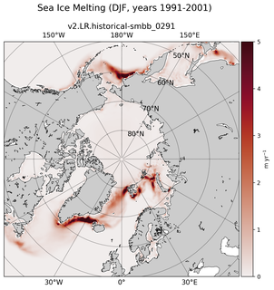 DJF DJF Climatology Map of Northern-Hemisphere Sea Ice Melting
