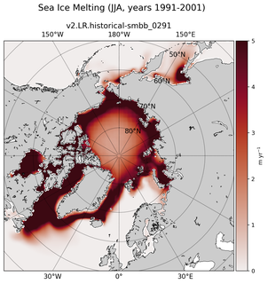 JJA JJA Climatology Map of Northern-Hemisphere Sea Ice Melting