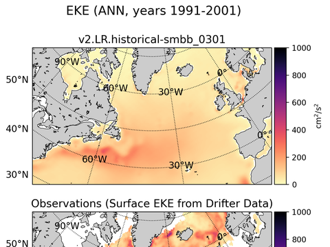 Subpolar North Atlantic Eddy Kinetic Energy