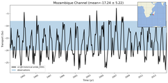 Transport through the Mozambique Channel Transect