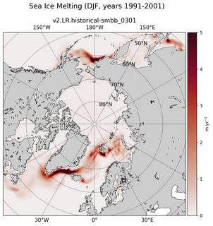 DJF DJF Climatology Map of Northern-Hemisphere Sea Ice Melting
