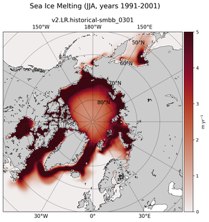 JJA JJA Climatology Map of Northern-Hemisphere Sea Ice Melting