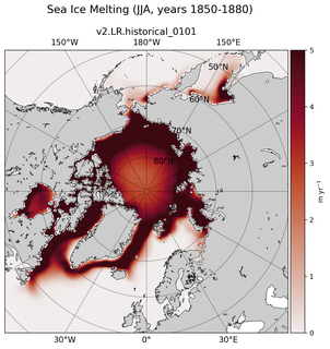 JJA JJA Climatology Map of Northern-Hemisphere Sea Ice Melting
