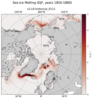 DJF DJF Climatology Map of Northern-Hemisphere Sea Ice Melting