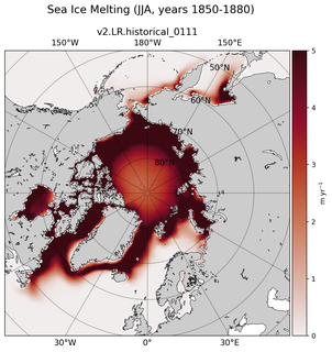 JJA JJA Climatology Map of Northern-Hemisphere Sea Ice Melting