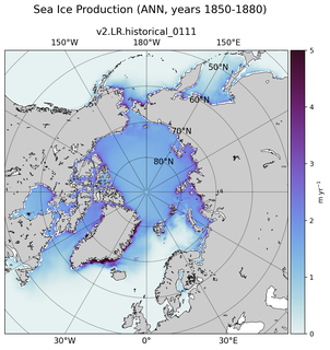 ANN ANN Climatology Map of Northern-Hemisphere Sea Ice Production