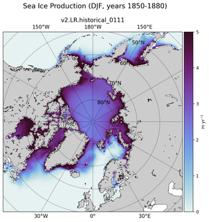 DJF DJF Climatology Map of Northern-Hemisphere Sea Ice Production