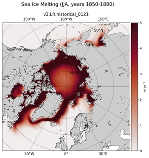 JJA JJA Climatology Map of Northern-Hemisphere Sea Ice Melting