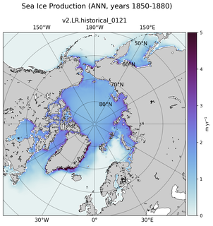 ANN ANN Climatology Map of Northern-Hemisphere Sea Ice Production