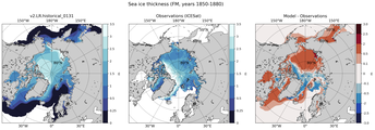 FM Climatology Map of Northern-Hemisphere Sea-Ice Thickness.