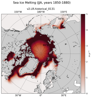 JJA JJA Climatology Map of Northern-Hemisphere Sea Ice Melting