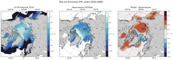 FM Climatology Map of Northern-Hemisphere Sea-Ice Thickness.