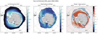 ON Climatology Map of Southern-Hemisphere Sea-Ice Thickness.