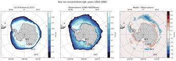 JJA Climatology Map of Southern-Hemisphere Sea-Ice Concentration. <br> Observations: SSM/I NASATeam