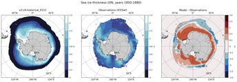 ON Climatology Map of Southern-Hemisphere Sea-Ice Thickness.