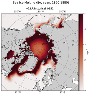 JJA JJA Climatology Map of Northern-Hemisphere Sea Ice Melting