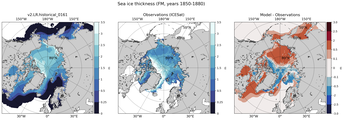 FM Climatology Map of Northern-Hemisphere Sea-Ice Thickness.