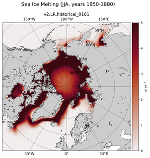 JJA JJA Climatology Map of Northern-Hemisphere Sea Ice Melting
