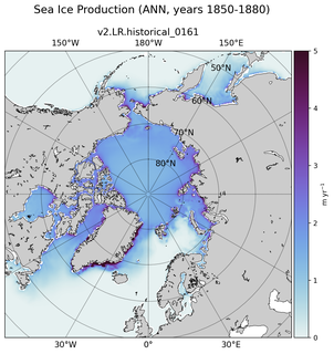 ANN ANN Climatology Map of Northern-Hemisphere Sea Ice Production