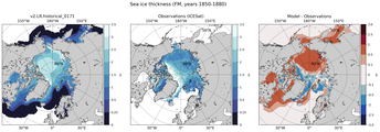 FM Climatology Map of Northern-Hemisphere Sea-Ice Thickness.