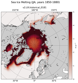 JJA JJA Climatology Map of Northern-Hemisphere Sea Ice Melting