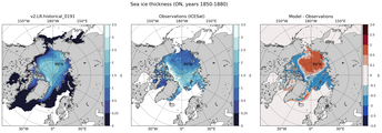 ON Climatology Map of Northern-Hemisphere Sea-Ice Thickness.