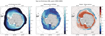 ON Climatology Map of Southern-Hemisphere Sea-Ice Thickness.