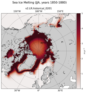 JJA JJA Climatology Map of Northern-Hemisphere Sea Ice Melting