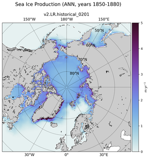 ANN ANN Climatology Map of Northern-Hemisphere Sea Ice Production