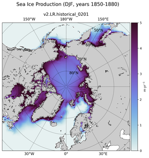 DJF DJF Climatology Map of Northern-Hemisphere Sea Ice Production