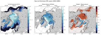 FM Climatology Map of Northern-Hemisphere Sea-Ice Thickness.