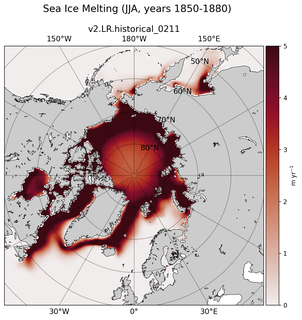 JJA JJA Climatology Map of Northern-Hemisphere Sea Ice Melting
