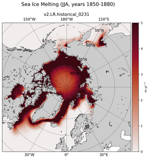 JJA JJA Climatology Map of Northern-Hemisphere Sea Ice Melting